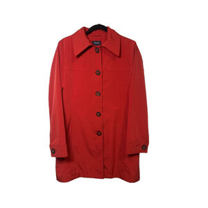 SONOMA Size S Deep Red Button-Down Raincoat Windbreaker